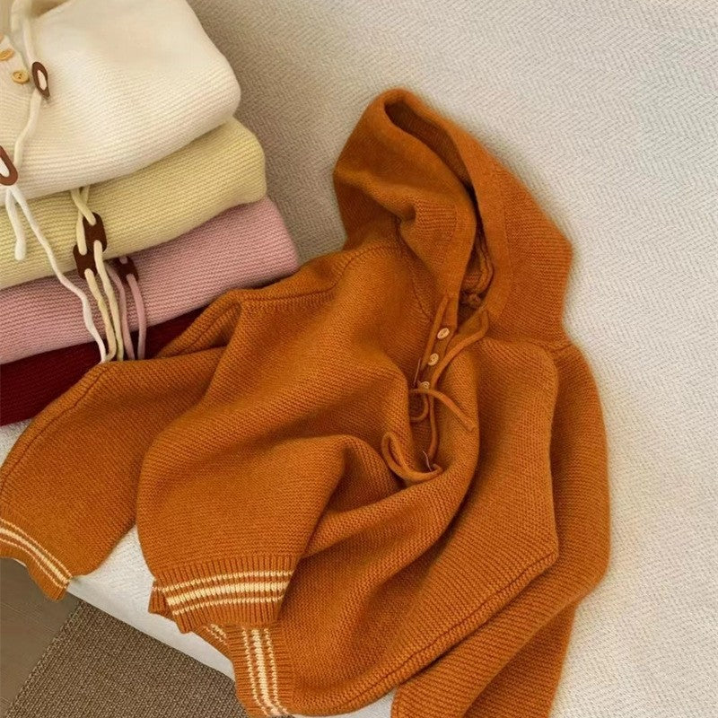 Long Sleeve Hooded Casual Loose Pullover Thick Sweater