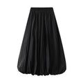 Sure! Here is an optimized title for your clothing product in English:

"Chic Solid Color Elastic Waist A-Line Lantern Sk