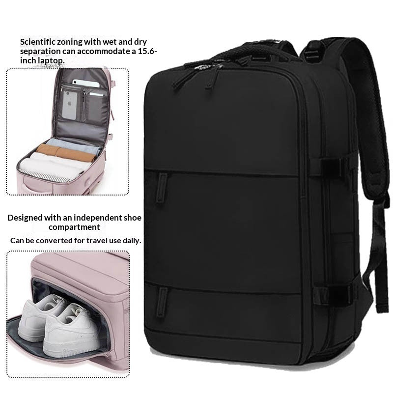 Men's Waterproof Laptop Backpack | Travel & Business Nylon Bag with Dry-Wet Separation