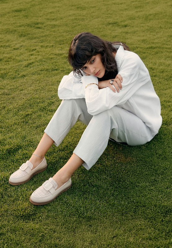 Elaris Tweed & Faux Leather Loafers