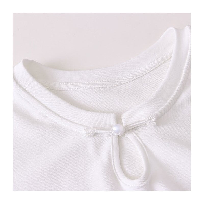 Round Hem Side Buckle T-Shirt