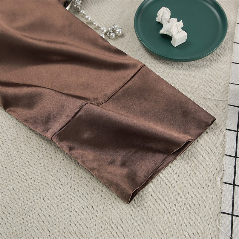 Long Sleeve Tie-Waist Robe with Side Slits