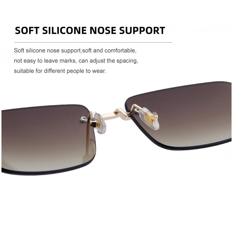 Frameless Square UV400 Sun Protection Fashion Outdoor Sunglasses