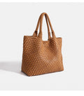 Handwoven Woven Shoulder Bag - Premium PU Leather Underarm Bag for Women