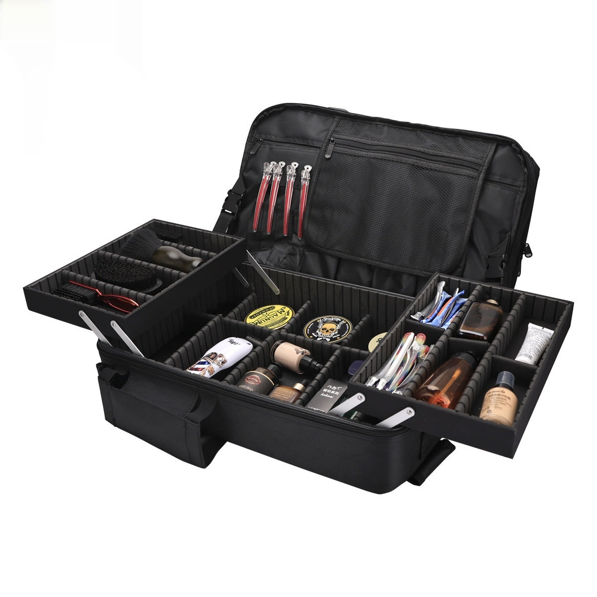 Black High Capacity Makeup Artist Backpack – Multifunctional Travel & Professional Organizer Bag
