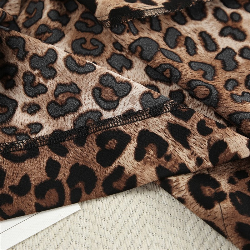 Leopard Print Long Sleeve Pajama Set
