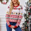 Deer Pattern Sequin Embroidered Christmas Sweater