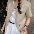 Stylish Solid Color Single-Breasted Blouse
