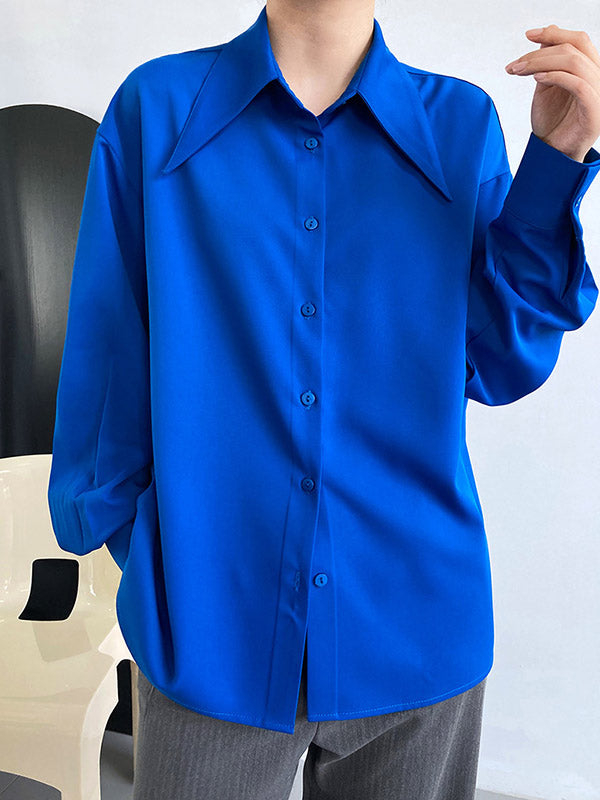 Stylish 3 Colors Solid Color Long Sleeves Blouse