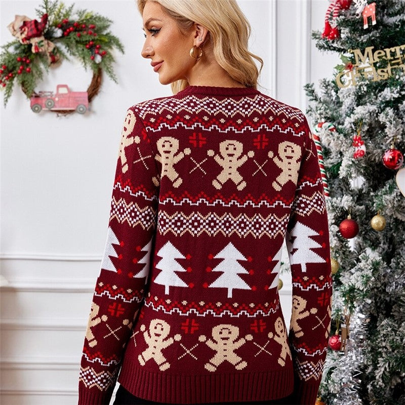 Gingerbread Man Jacquard Christmas Sweater