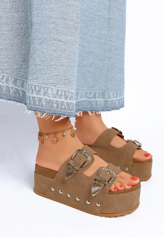 Zaphod Faux Leather Flatform Slip Ons