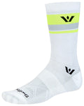 SwiftWick Aspire Crew Socks - White/Hi-Viz X-Large