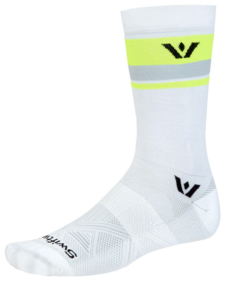 SwiftWick Aspire Crew Socks - White/Hi-Viz X-Large