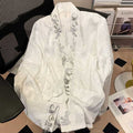 Vibrant V-Neck Embroidered Long Sleeve Top