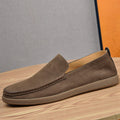 Men's Casual Breathable Genuine Leather Slip-On Shoes – Round Toe Dress Loafers