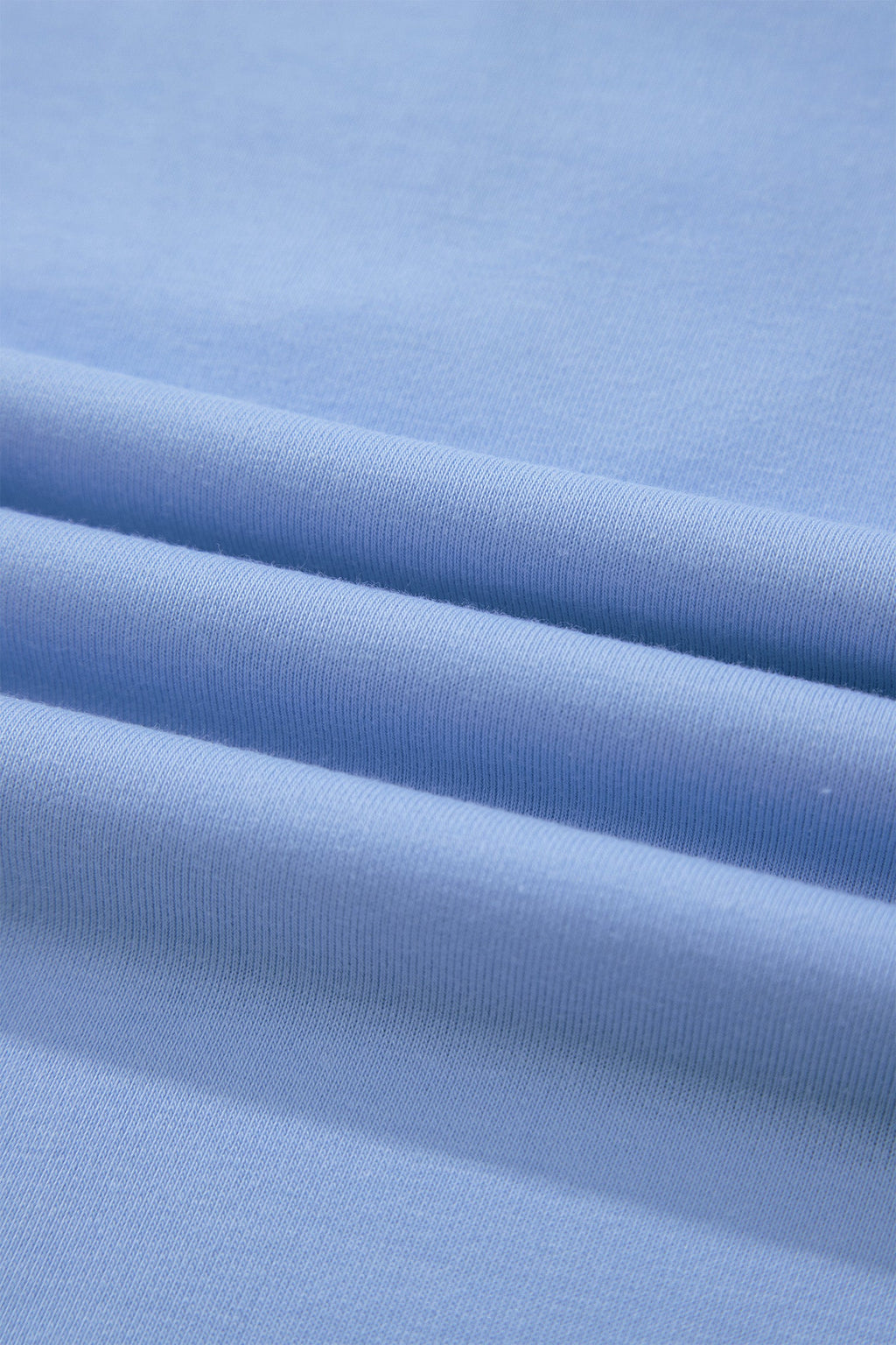 Sky Blue Half Zipped Ruffled Short Set