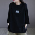 Casual Loose Fit Seven-Point Sleeve T-Shirt