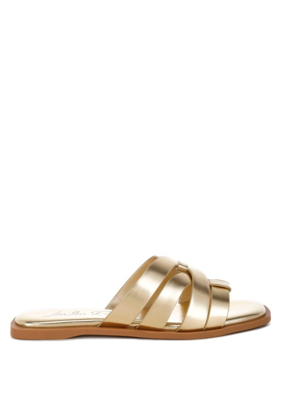Heble Metallic Faux Leather Slip Ons