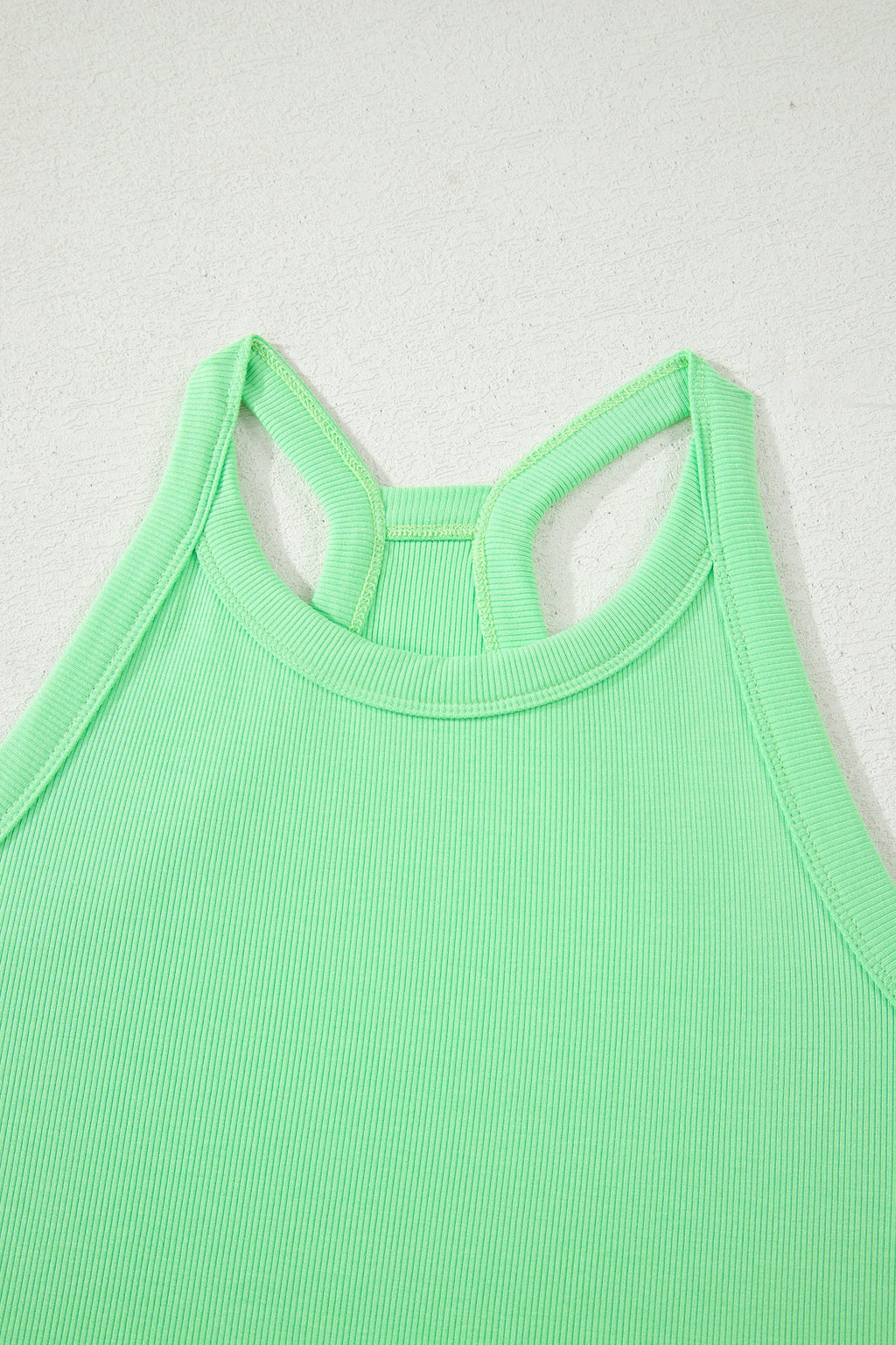 Green Slim Tank Top Elastic Waist Mini Skort 2pcs Outfit