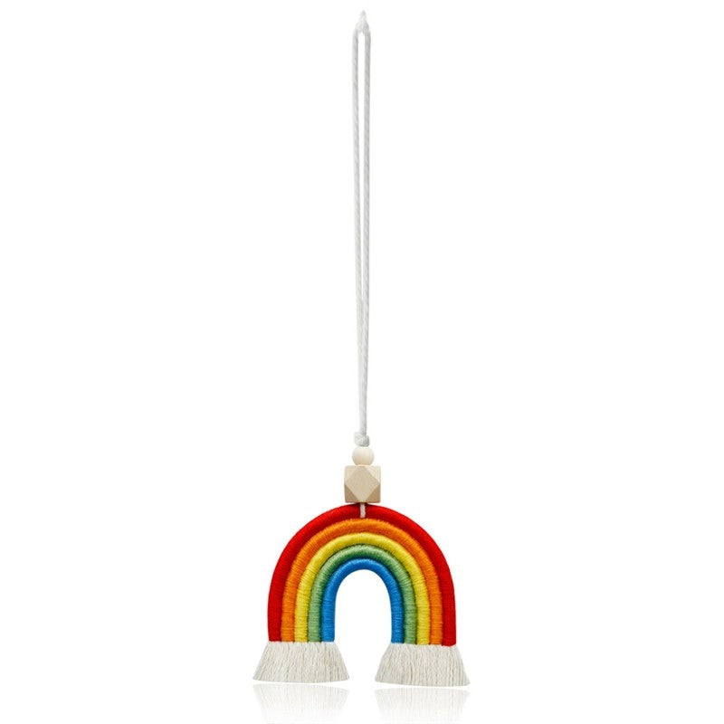 Colorful Handmade Crocheted Rainbow Car Hanging Decorations