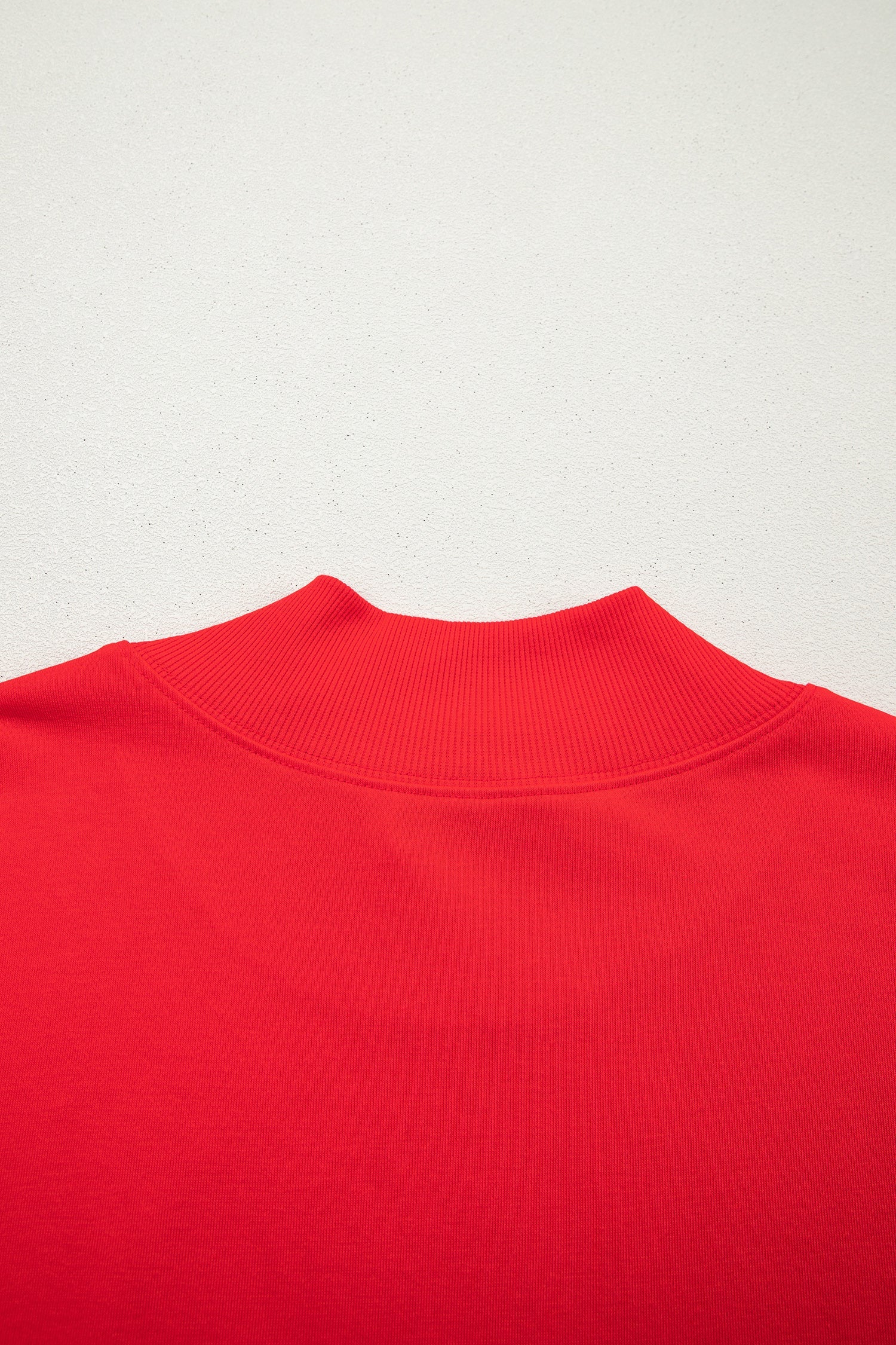 Racing Red Solid Color High Neck Cap Sleeve Loose Top