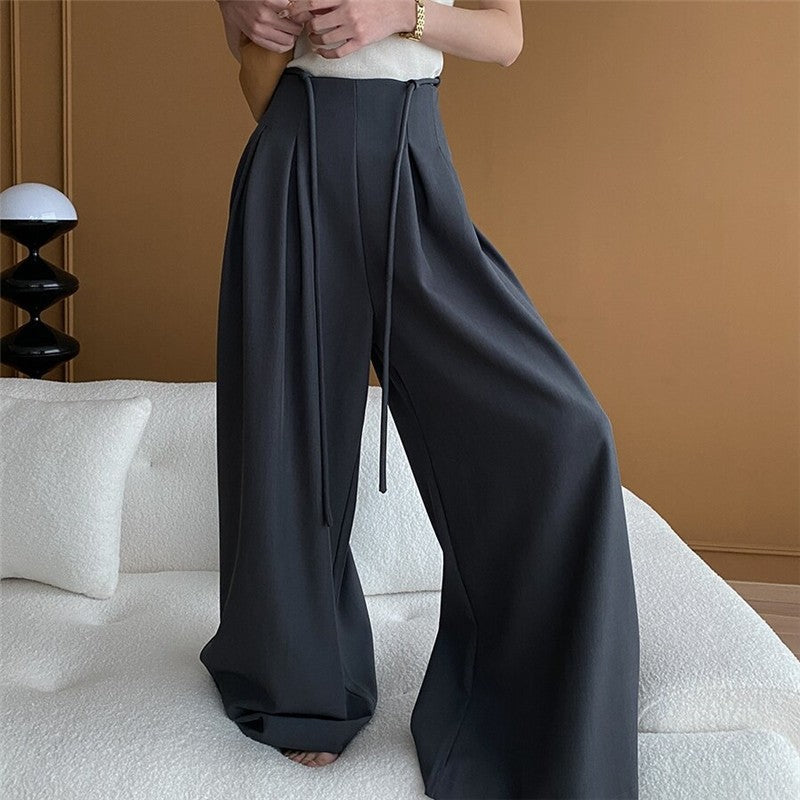Sure! Here is an optimized title for your clothing product in English:

"Elegant High Waist Wide Leg Trouser Suit with Belt