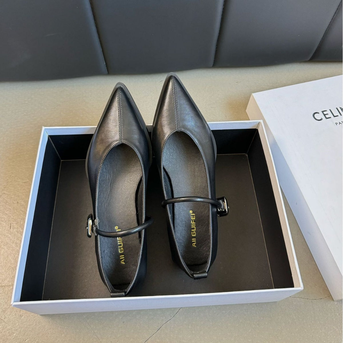 Women's Chunky Heel Mary Jane Shoes - French Retro Pointed Toe Buckle Dress Shoes