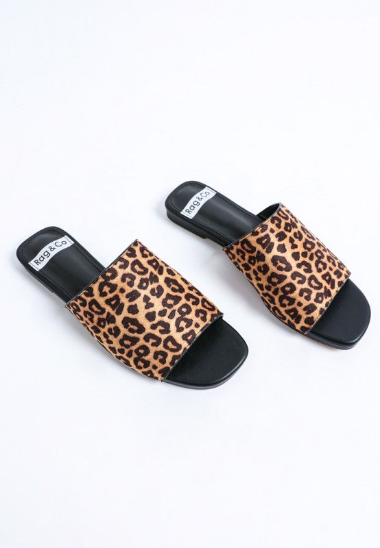 Panthera Leopard Print Slider Flats