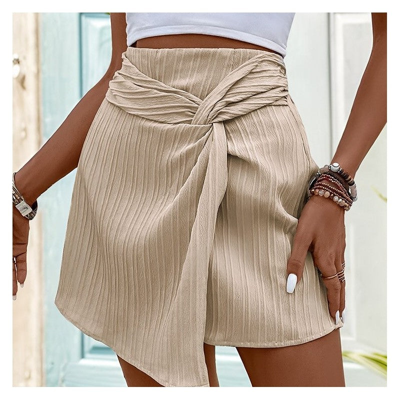 Flowy Twisted Texture Waist Skirt Pants