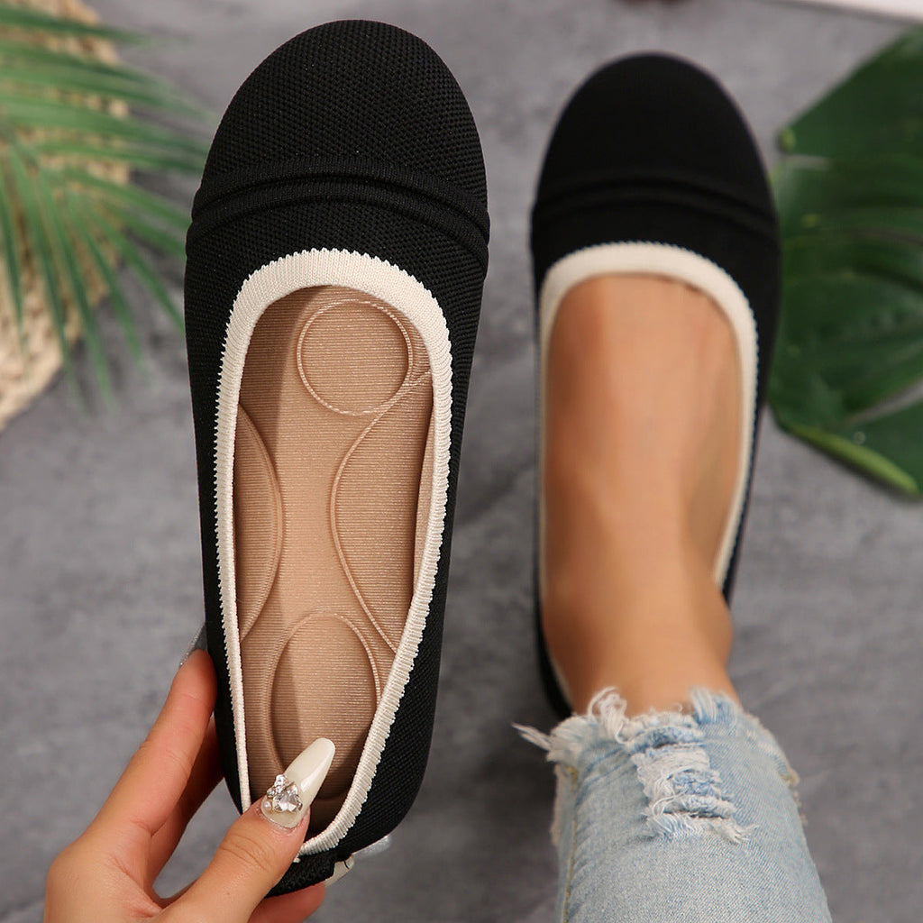 Women's Pointed-Toe Flyknit Slip-On Flats | Breathable Lightweight Casual Shoes