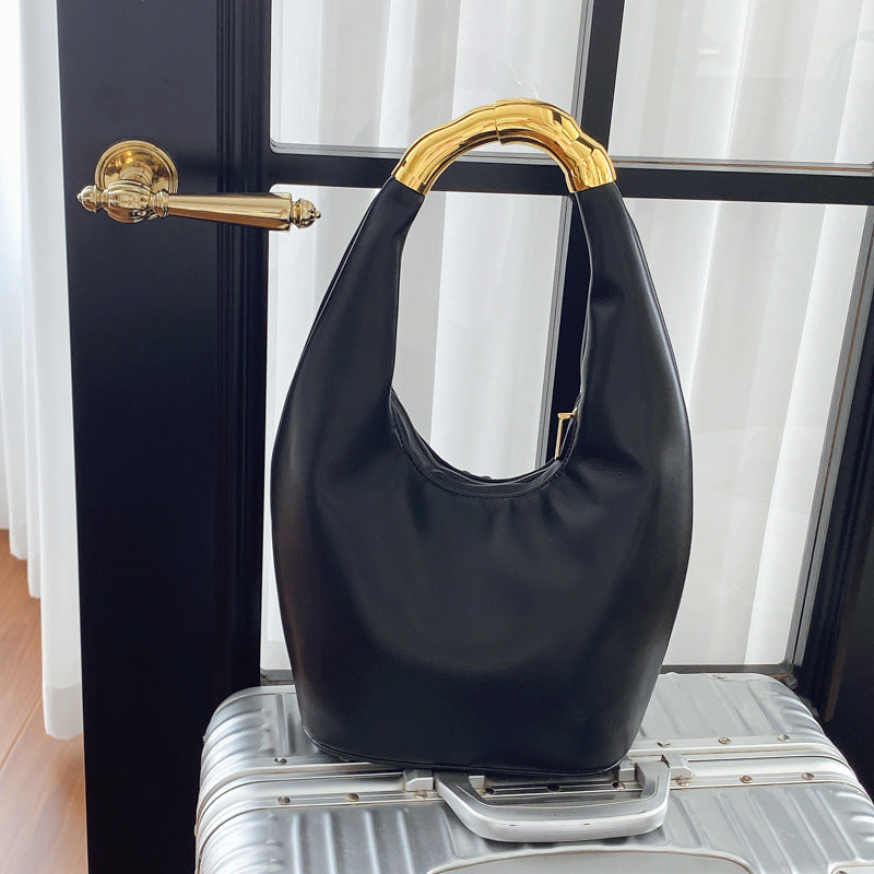 Women's Trendy Tote Bucket Bag - PU Leather Shoulder Bag for Everyday Commuting