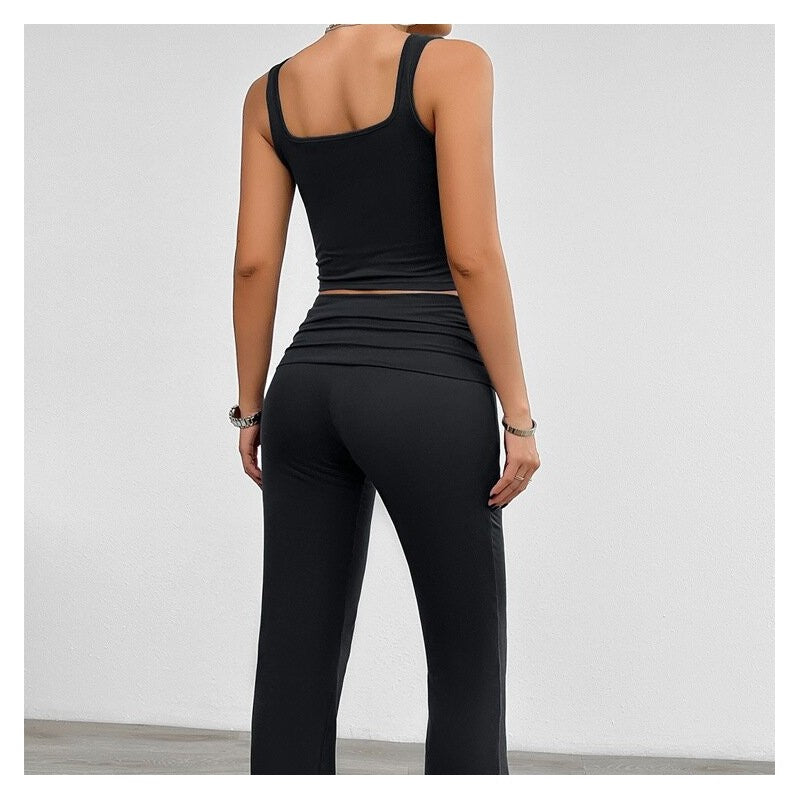 Sleek Sleeveless Crop Top and Leggings Matching Set