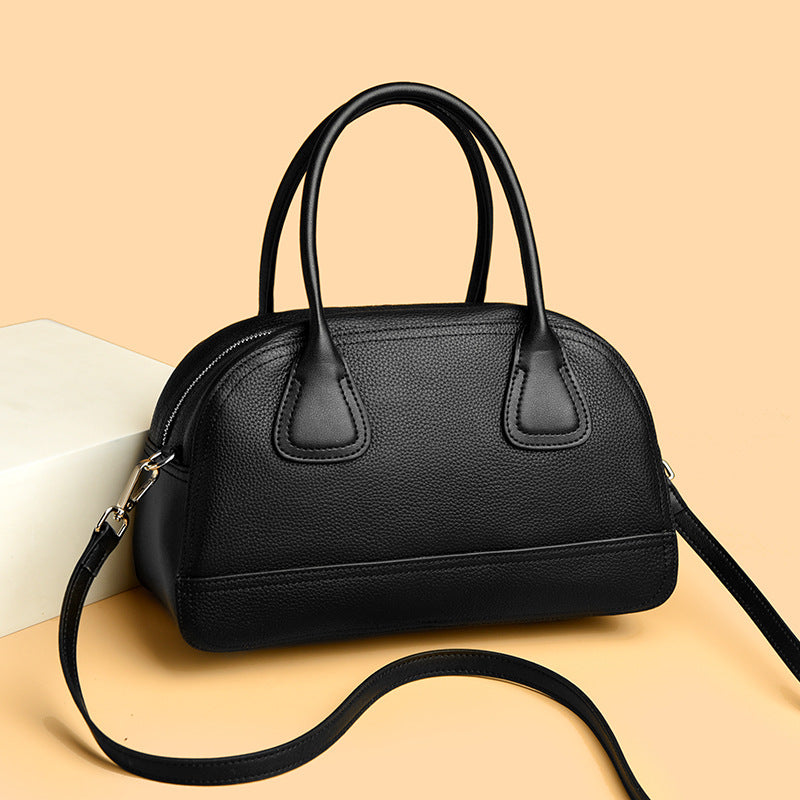 Vintage Genuine Leather Shoulder & Crossbody Bag for Women – Soft Cowhide Everyday Handbag