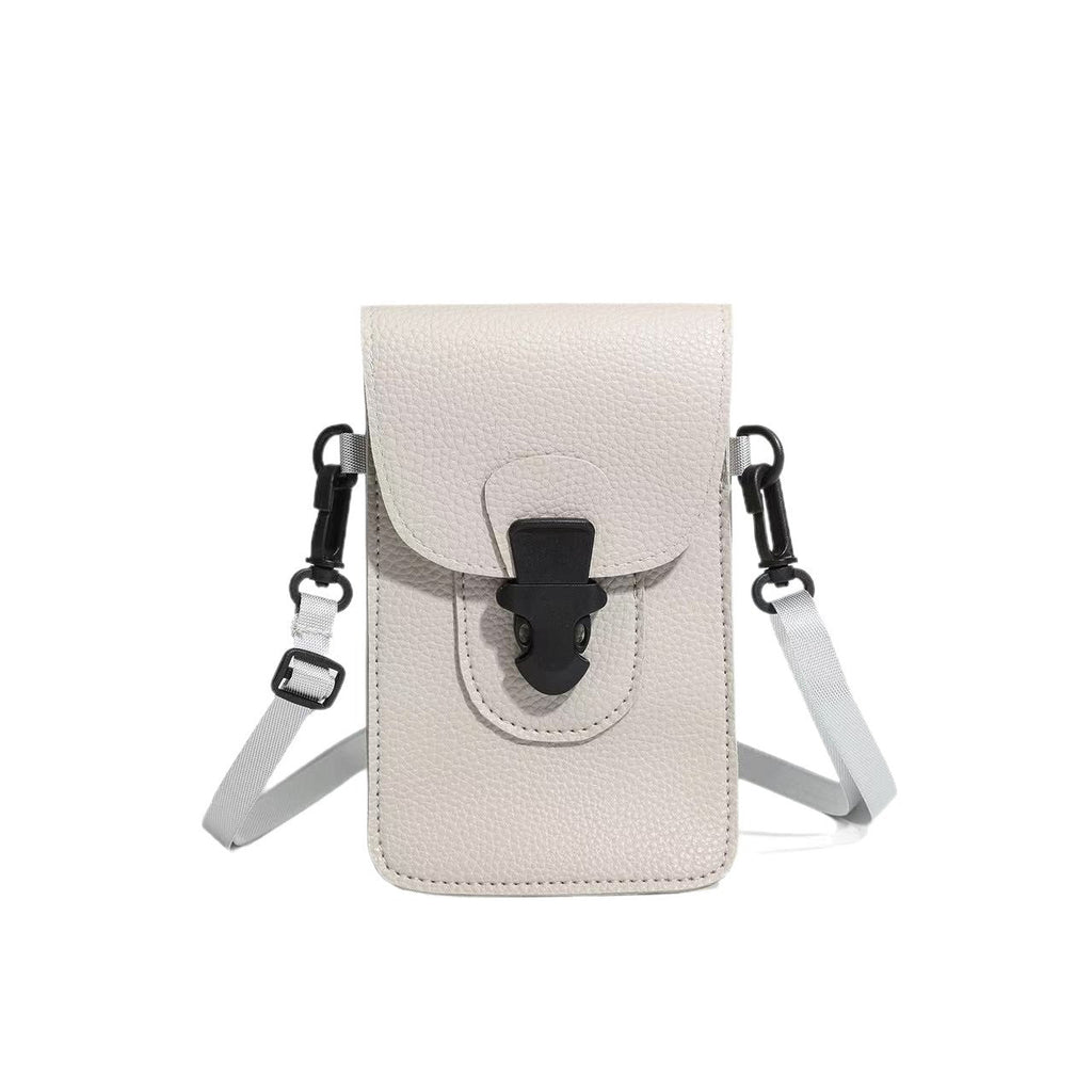 Minimalist Lock-Clasp Crossbody Mini Bag – PU Leather Unisex Shoulder Bag