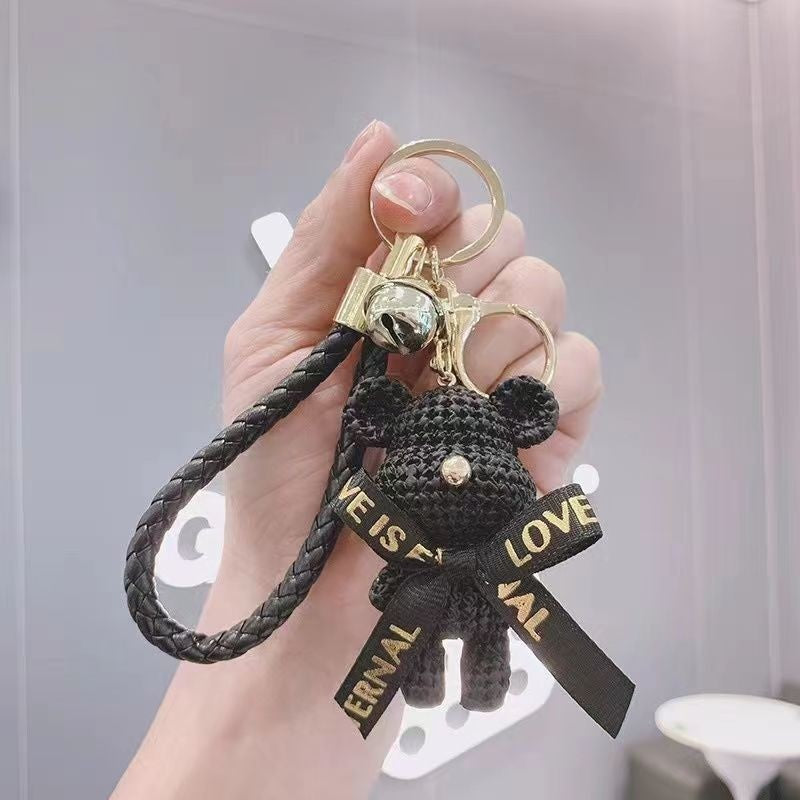 Knitted Bear Keychain Bag Charm - Adorable and Stylish