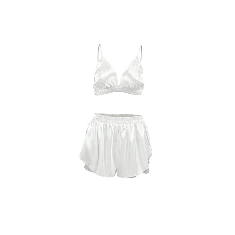Two-Piece Camisole Top and Slit Shorts Lounge Set