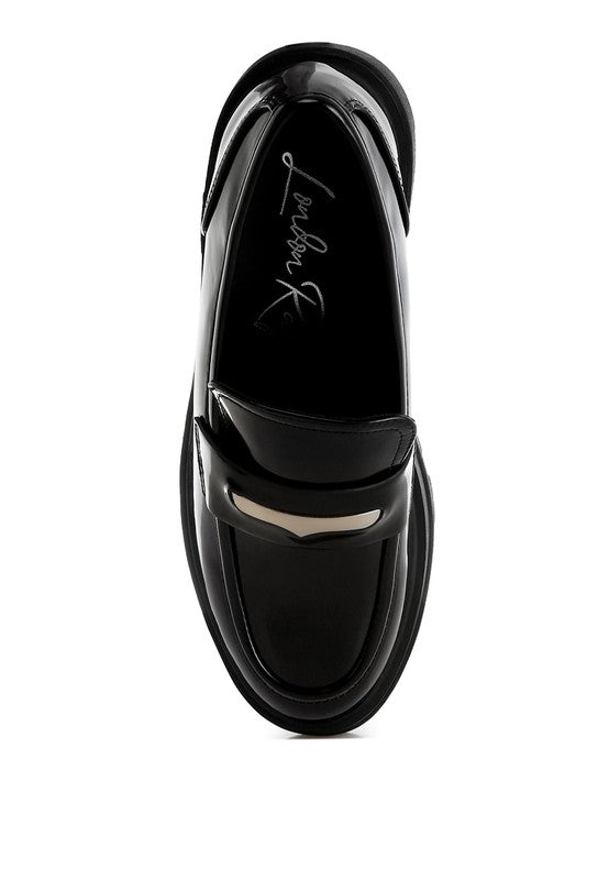 Gleam Stride Faux Leather Chunky Loafers