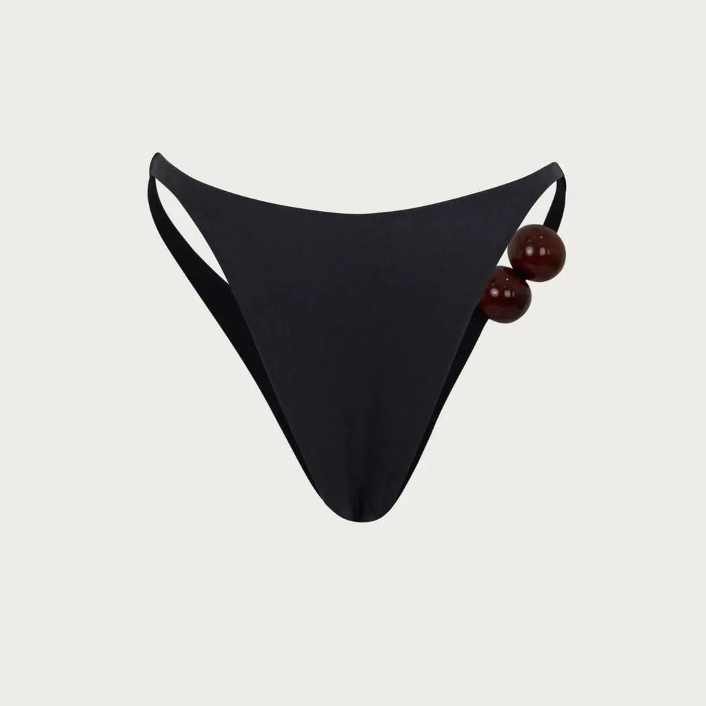 Fiji Flame Black Beaded Bikini Set