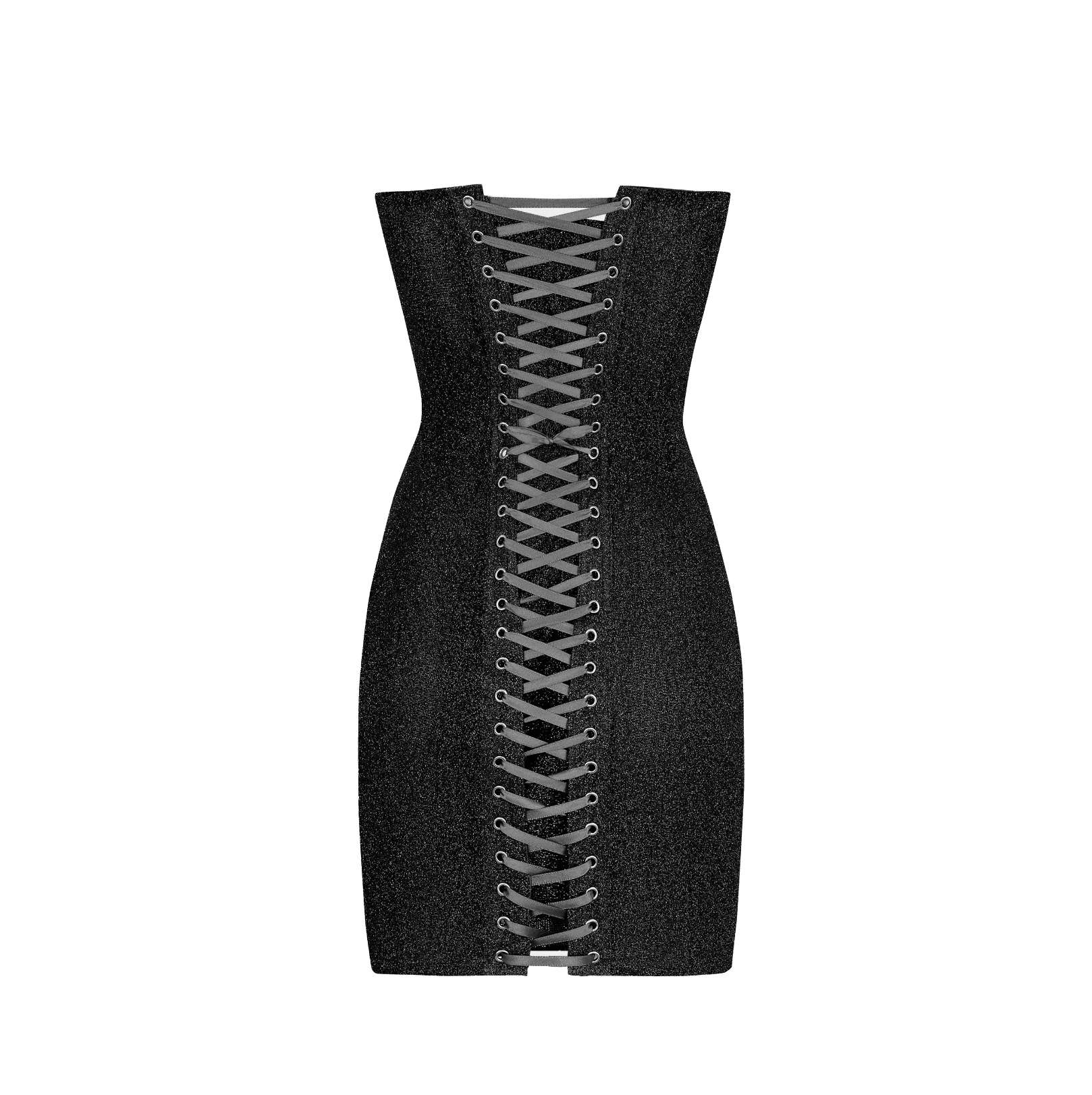 Flame Lure Glitter Corset Black Mini Dress