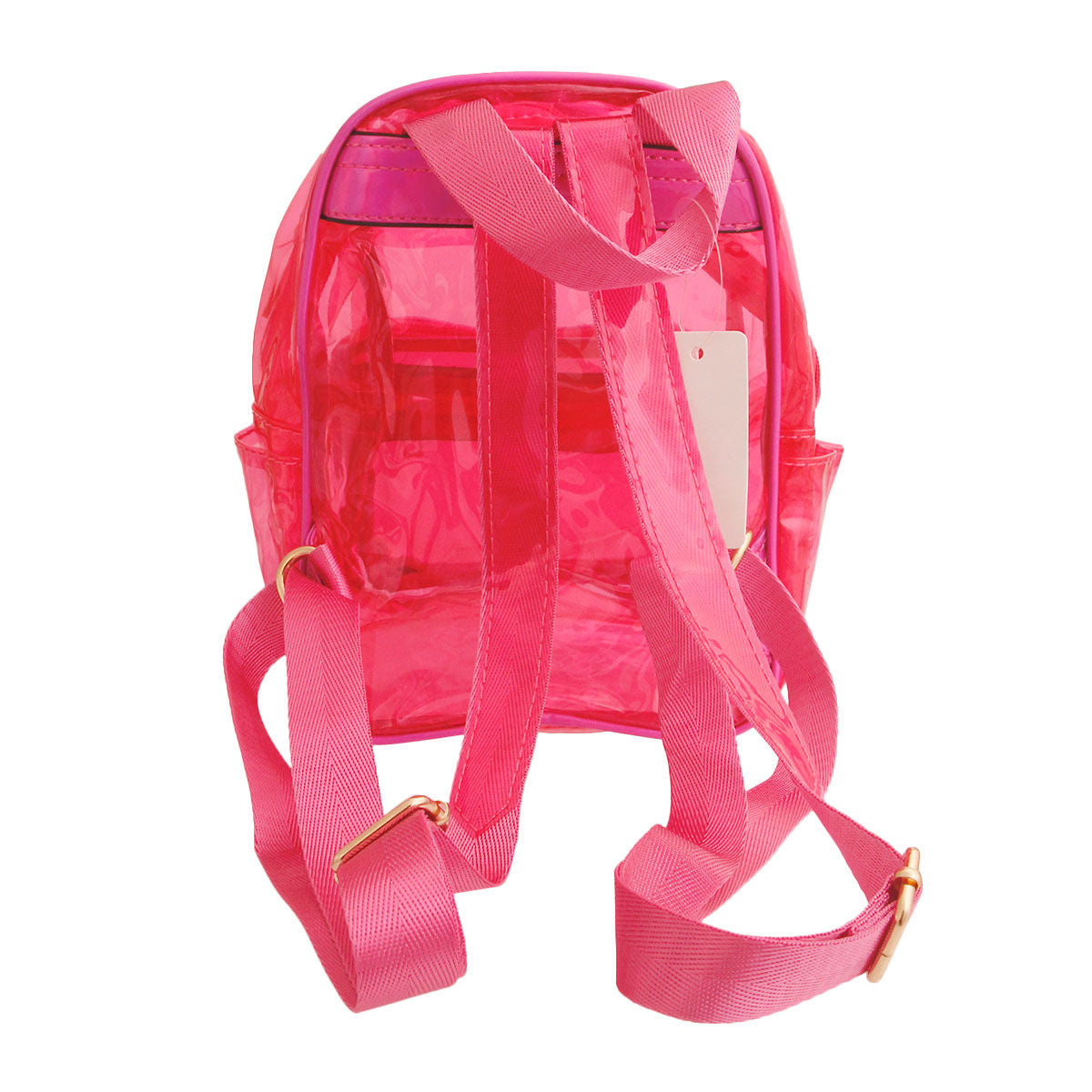 Transparent Fuchsia Backpack Stylish Casual Fashion Accessory