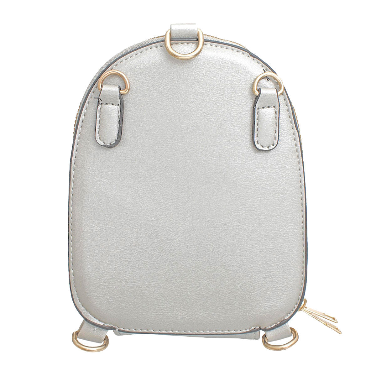 Women’s Mini Backpack Silver Flower Wallet Bag Stylish Casual Accessory