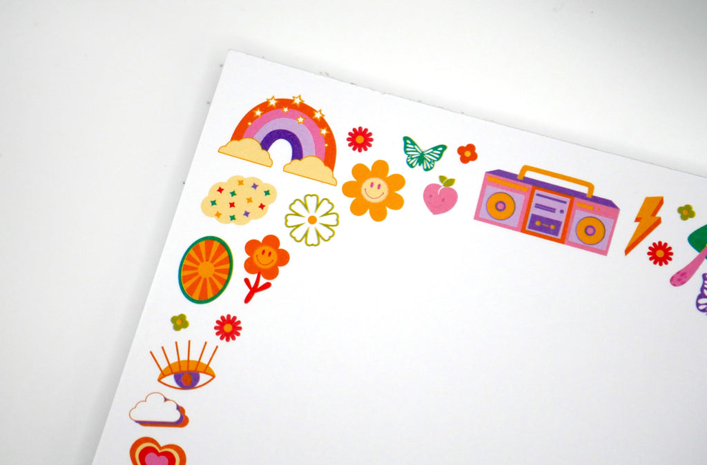 Retro, Funky, 70s & 90s Nostalgia 5x7" Notepad