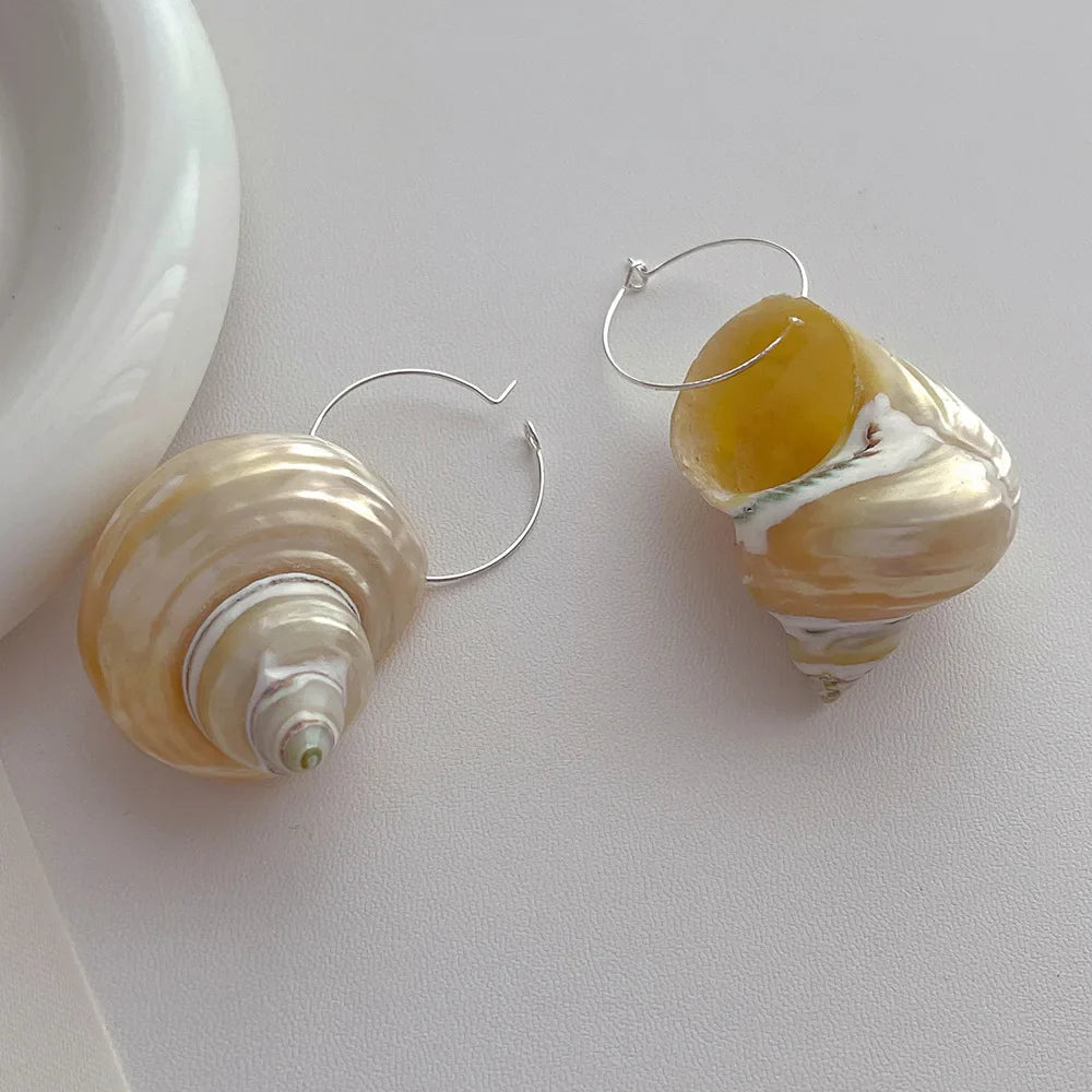 Pearl Shell Spiral Earrings