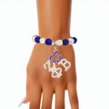 Charm Bracelet Blue White Bling Sorority Stylish Fashion Jewelry