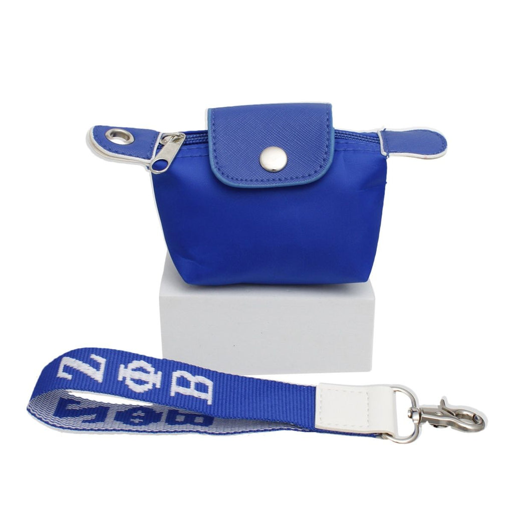 Nylon Mini Pouch Wristlet Strap in Sorority Blue – Stylish Casual Accessory