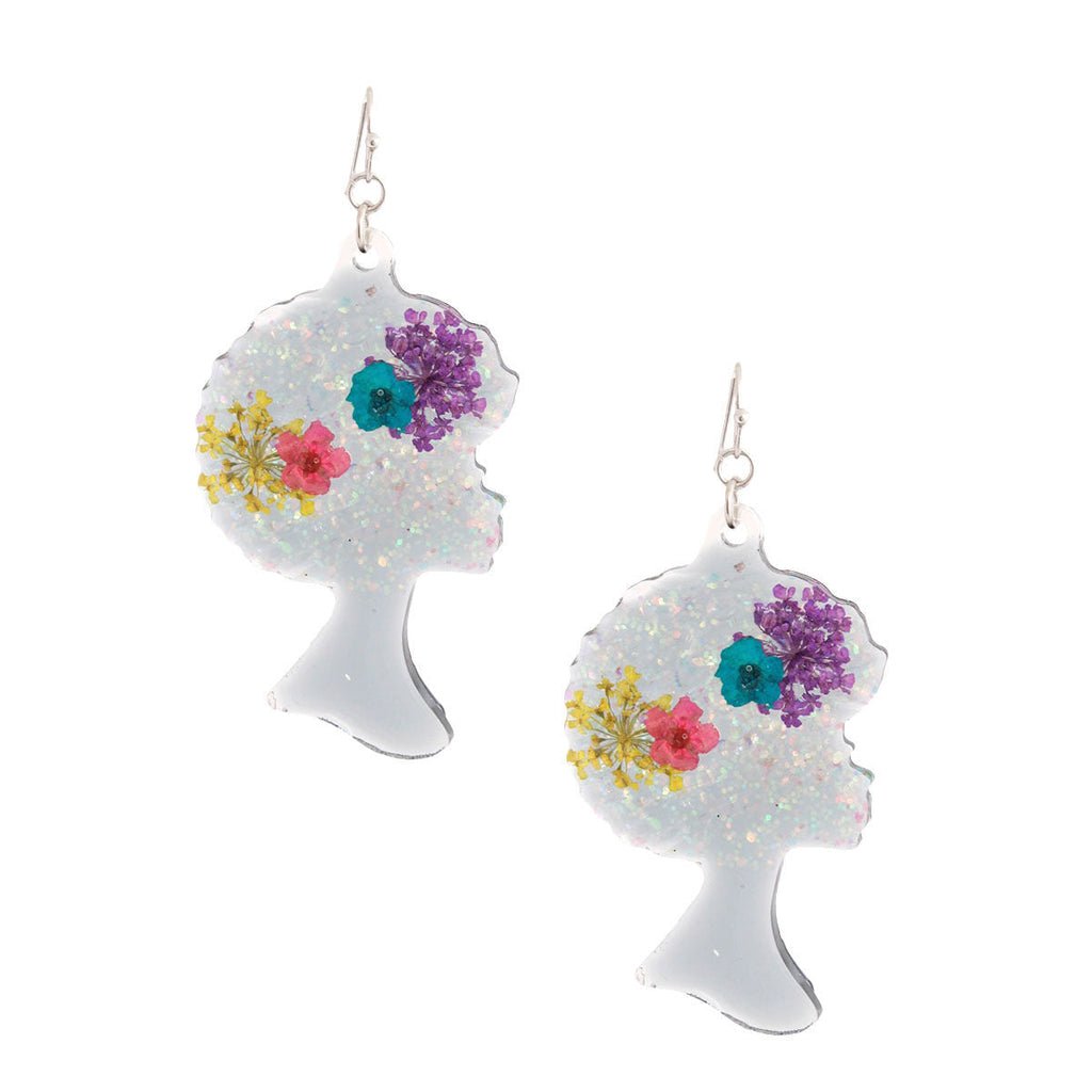 Statement Black Afro Flower Earrings – Trendy Stylish Jewelry Accessory