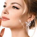 Statement Silver Butterfly Fringe Earrings – Trendy Chic Jewelry Accessory