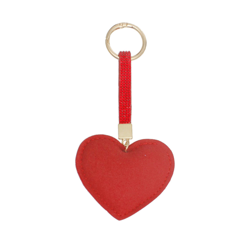 Handbag Clip with Gleaming Red Heart Padded Charm – Stylish Accessory