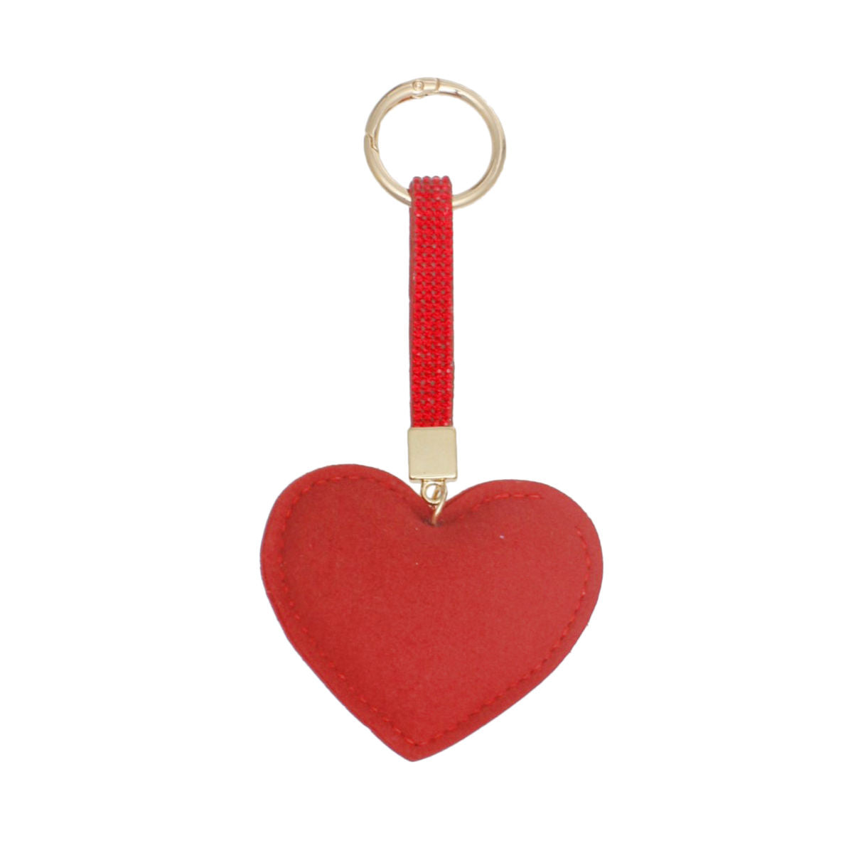 Handbag Clip with Gleaming Red Heart Padded Charm – Stylish Accessory
