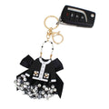 Fashion Keychain Luxe Camellia Sweater Clip Black Stylish Accessory